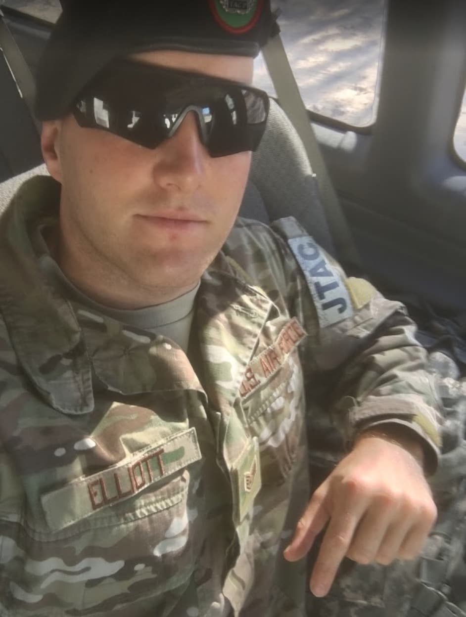 Daniel Elliott during military service, Air Force JTAC